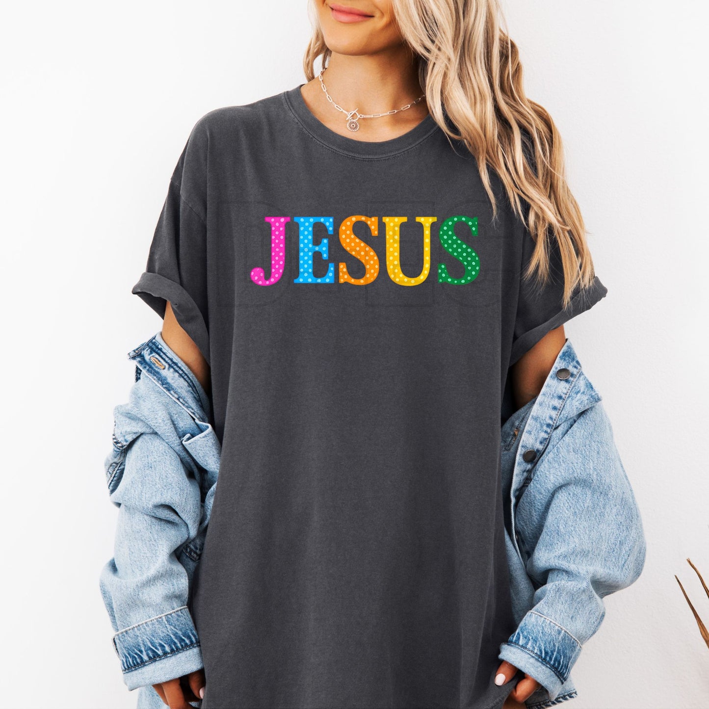Jesus polka dot- DTF Transfer