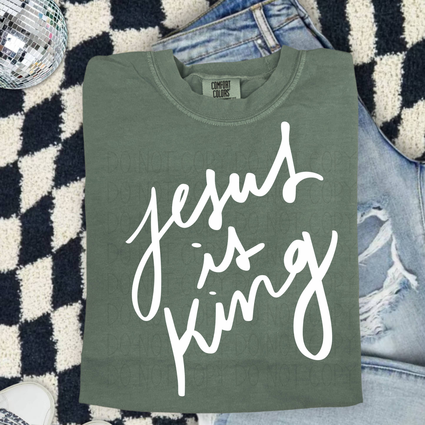 Jesus is King Script  - DTF Transfer