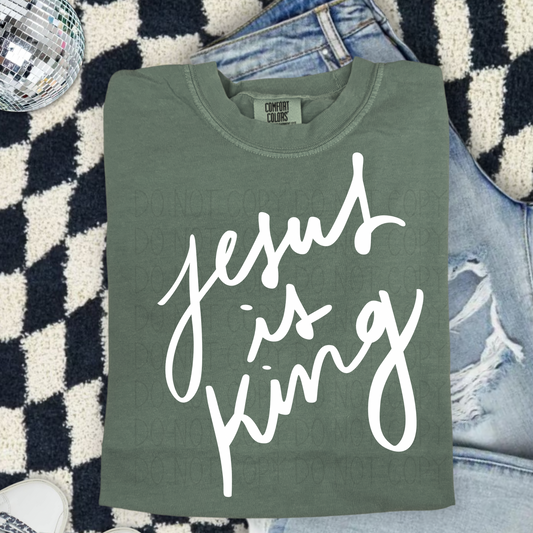 Jesus is King Script  - DTF Transfer