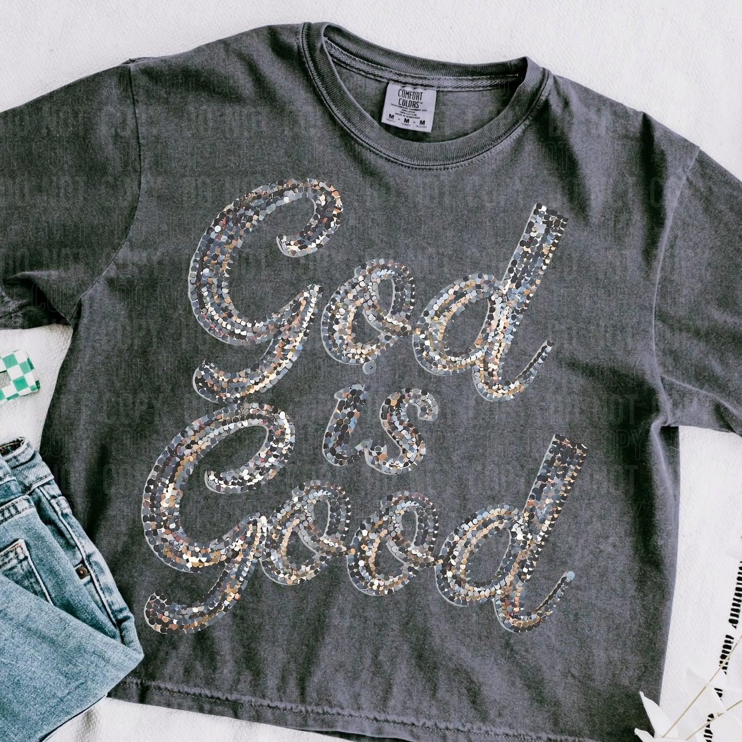 God is good Faux Sequins- DTF Transfer