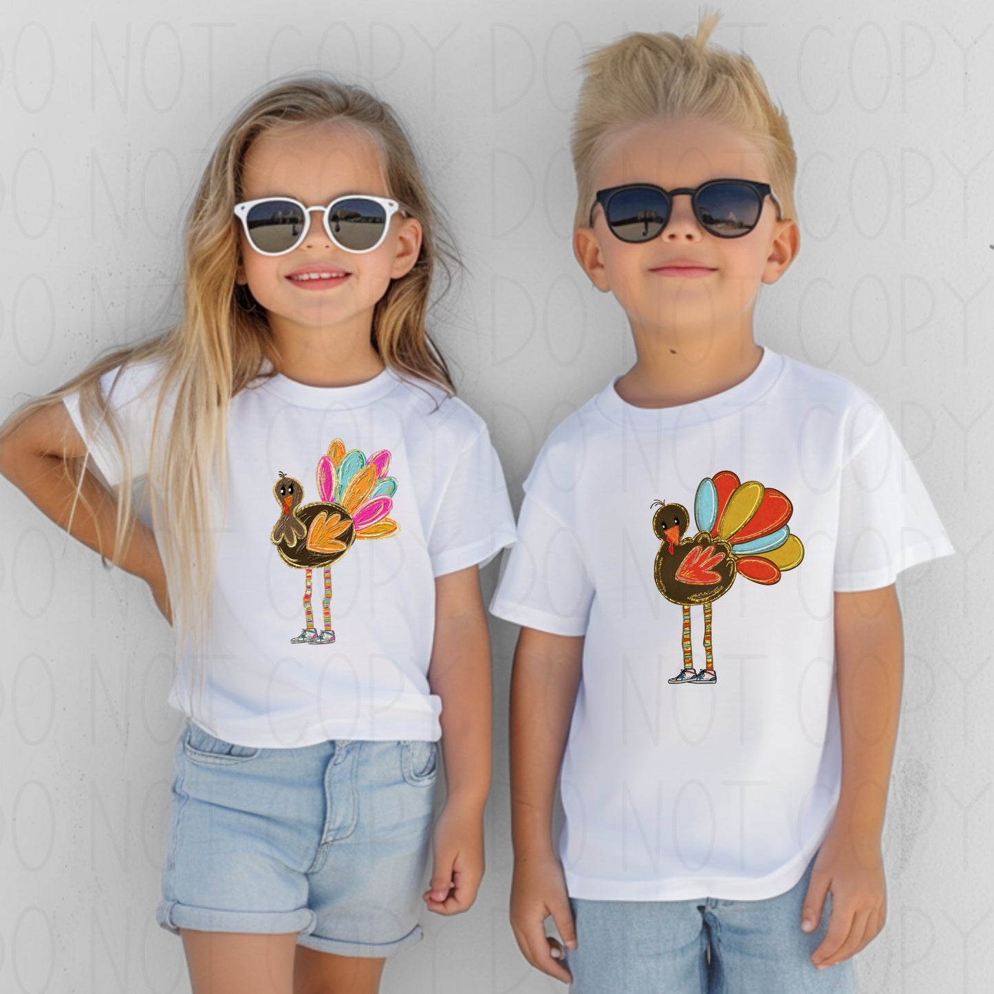 Turkey with preppy feathers- DTF Transfer