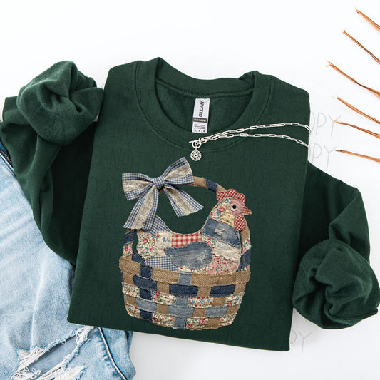 Quilted chicken basket- DTF Transfer