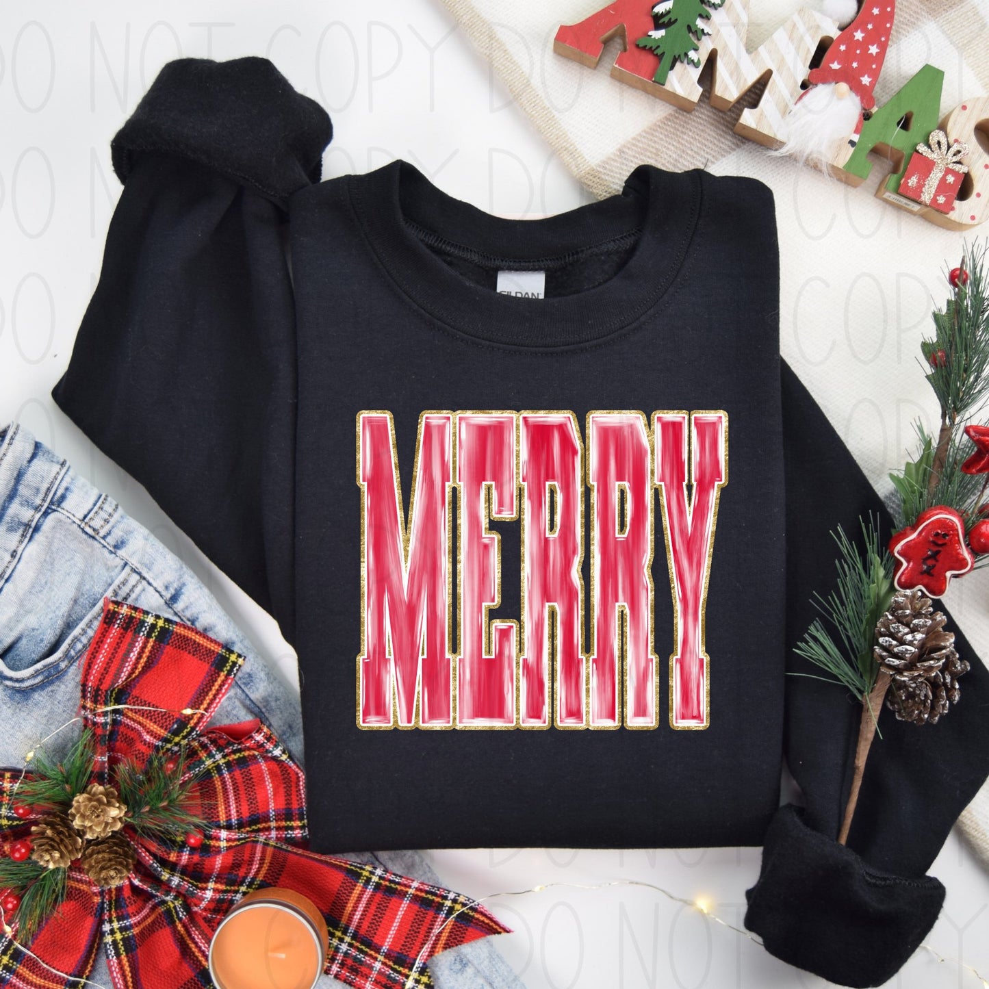 Merry distressed- DTF Transfer