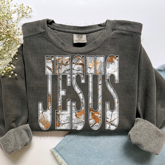 Jesus Gray Camo- DTF Transfer