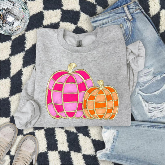 Pink Orange Pumpkins-DTF Transfer