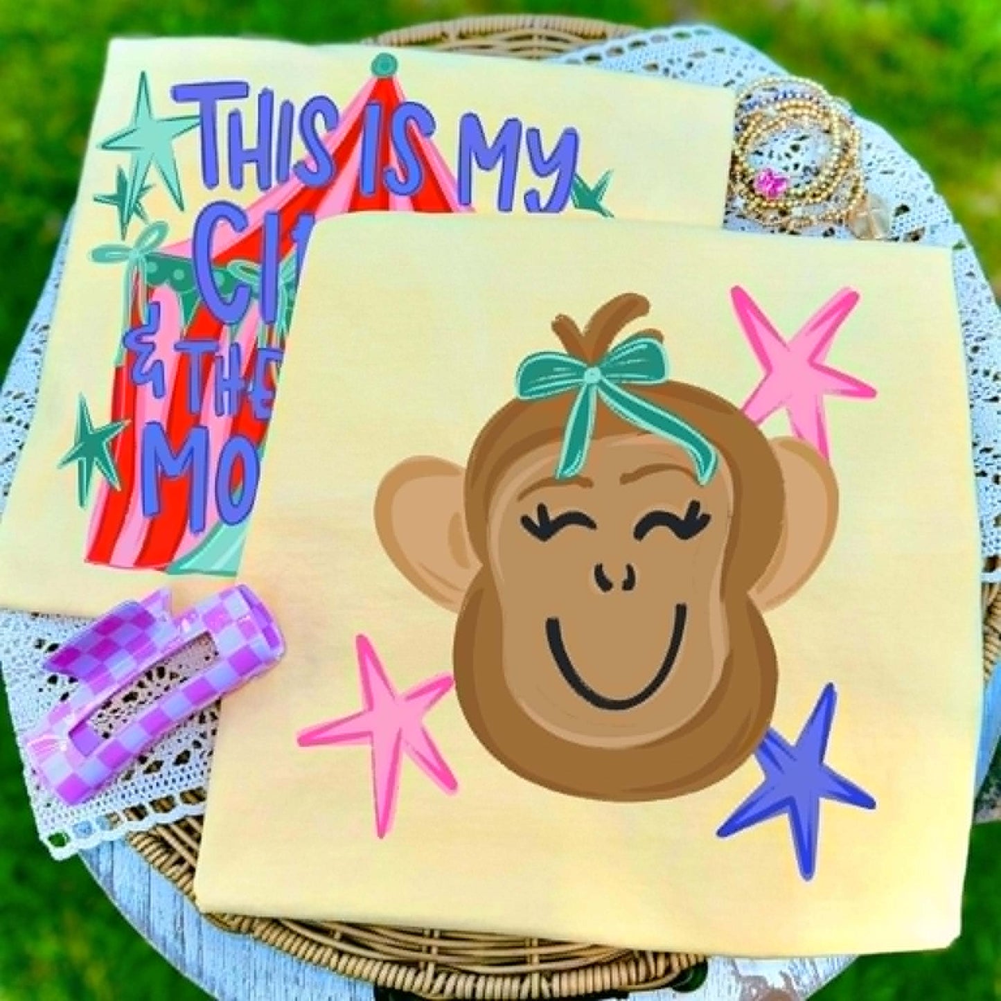Monkey Face - top shirt design only - DTF Transfer