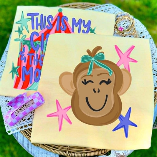 Monkey Face - top shirt design only - DTF Transfer
