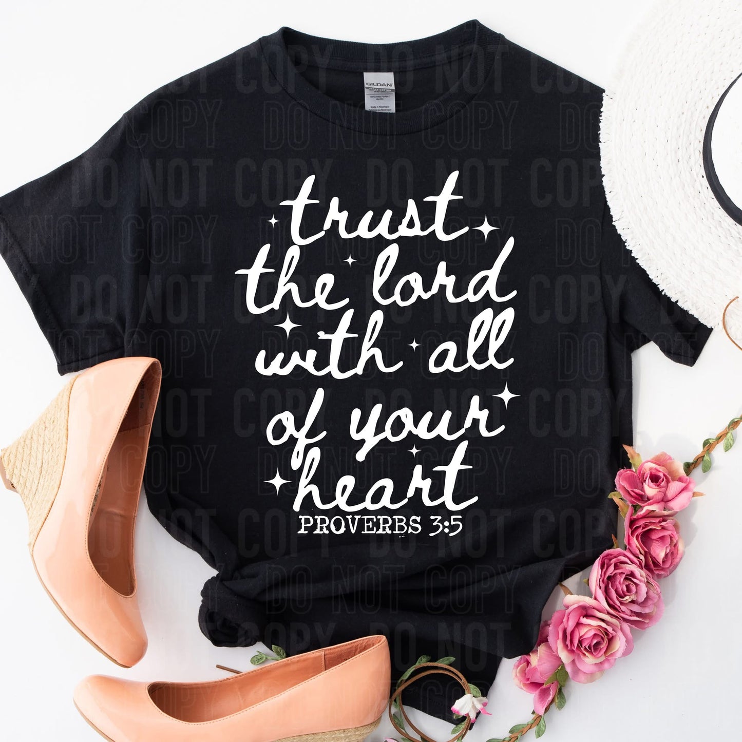 trust the Lord with all of your heart Proverbs 3:5- DTF Transfer