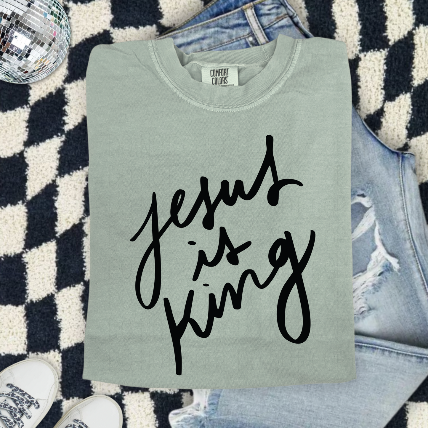 Jesus is King Script  - DTF Transfer