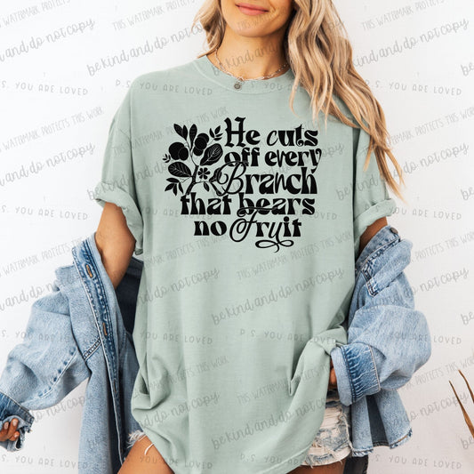 He cuts off every branch that bears no fruit-DTF Transfer