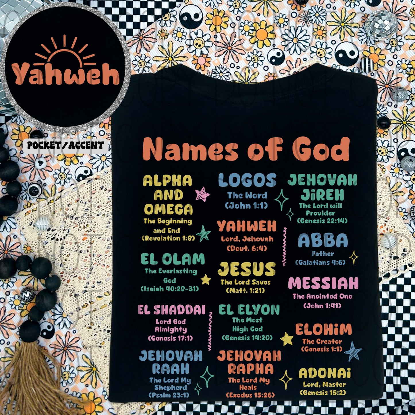 Names of God-SET-dtf transfer