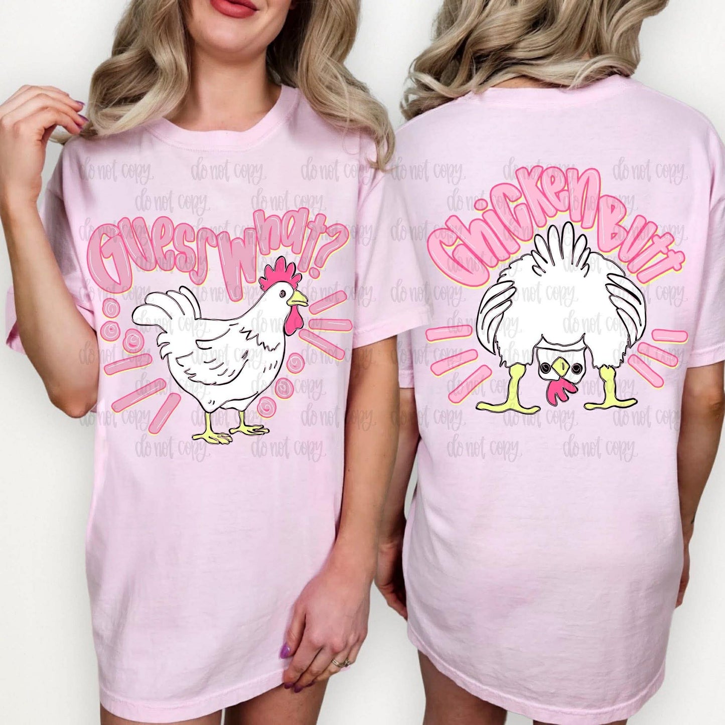 Guess What? Chicken Butt-SET- DTF Transfer