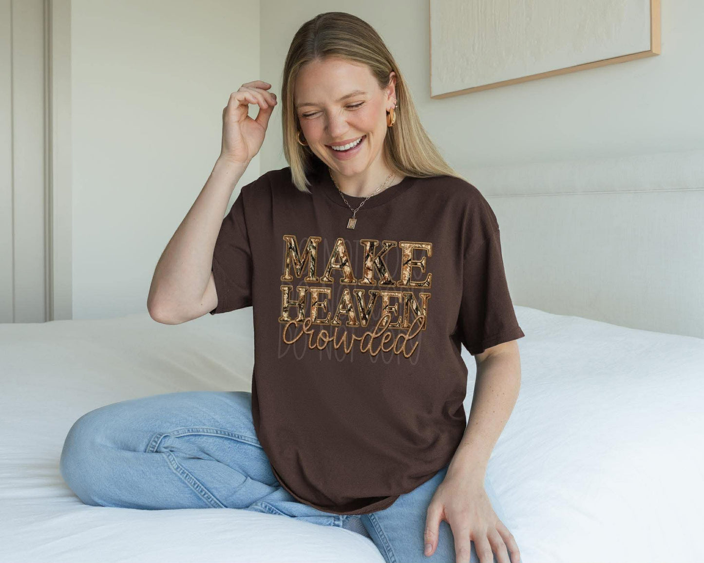 Make Heaven Crowded faux embroidery camo- DTF Transfer