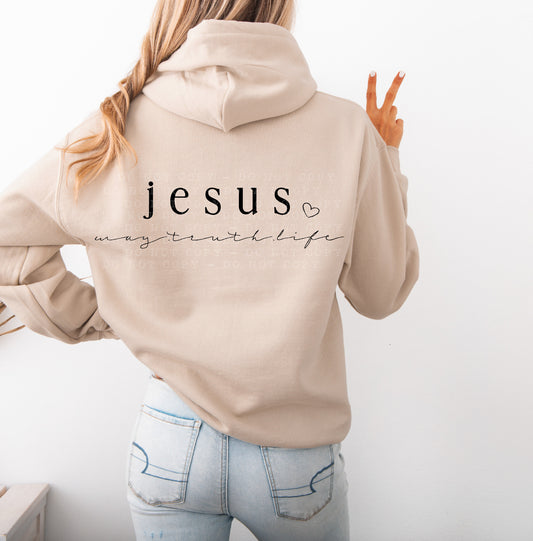 jesus way.truth.life.-screenprint transfer