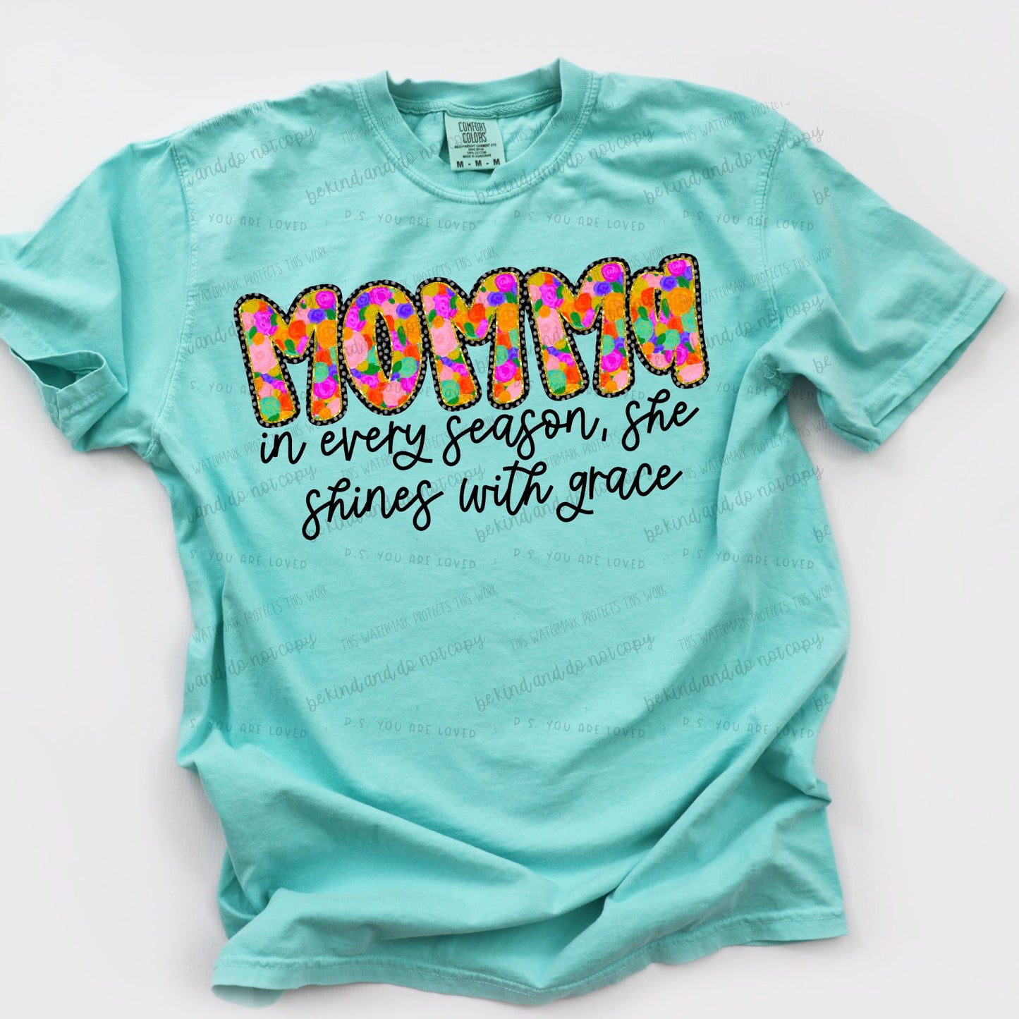 Momma-She shines with grace- Comfort Color