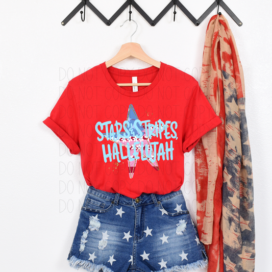 Stars & Stripes, Hallelujah- DTF transfer