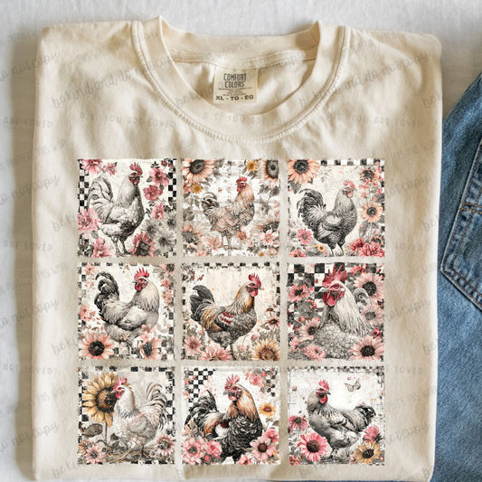 Chicken Flowers-DTF Transfer