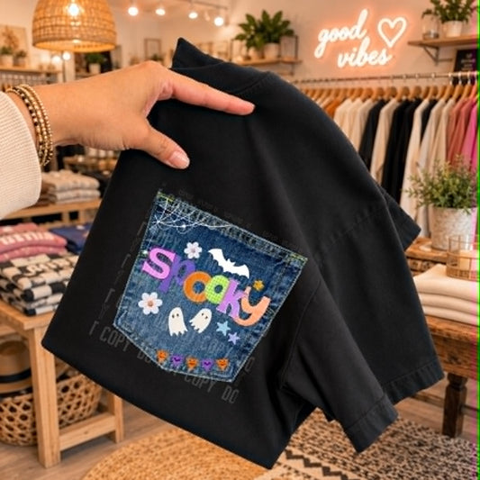 Spooky Denim Pocket - DTF Transfer