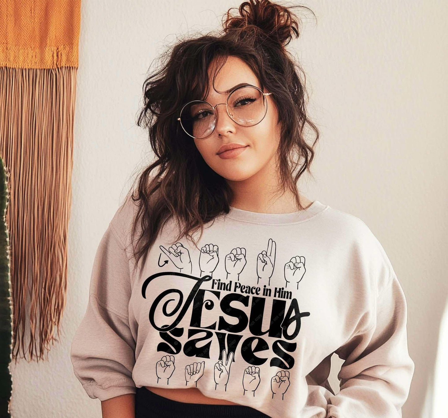 Find Peace in Him Jesus saves ASL- DTF Transfer