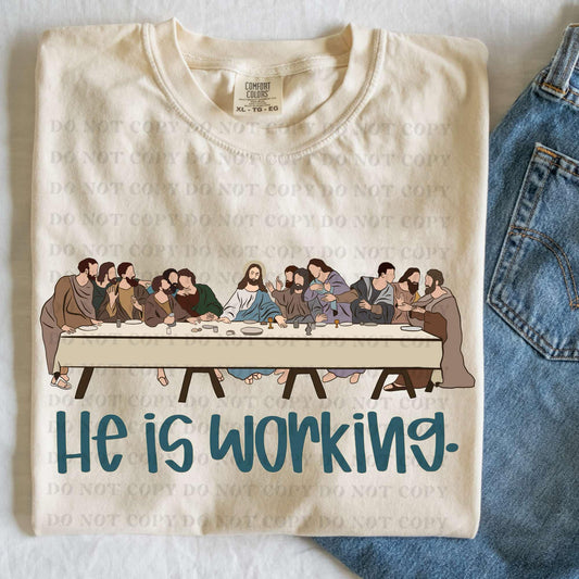 He is working 1 - DTF Transfer