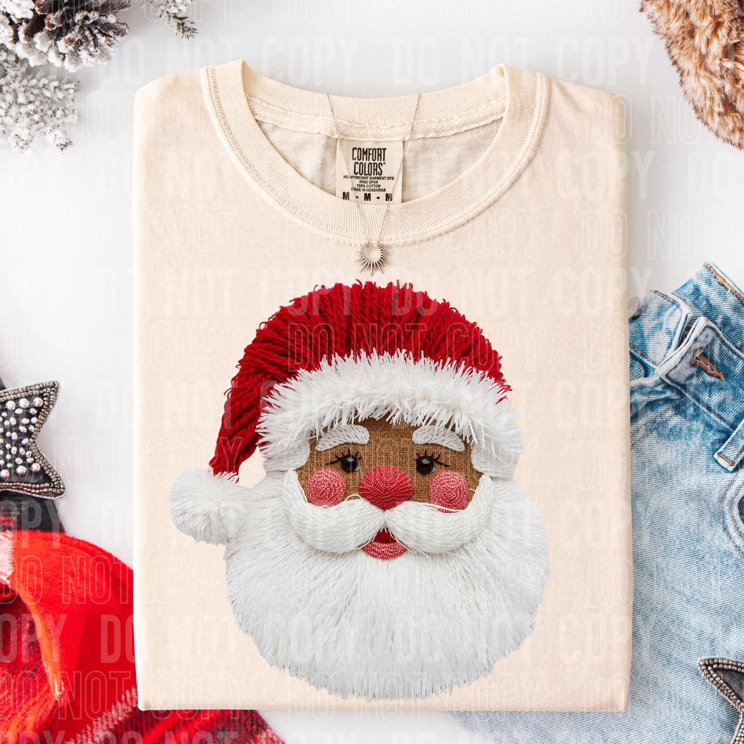 Santa yarn with tone ( not real and not a patch)- DTF Transfer
