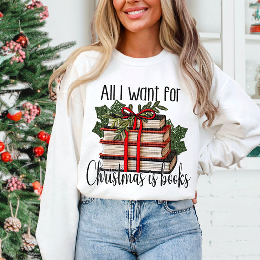 All I want for Christmas is books-DTF Transfer