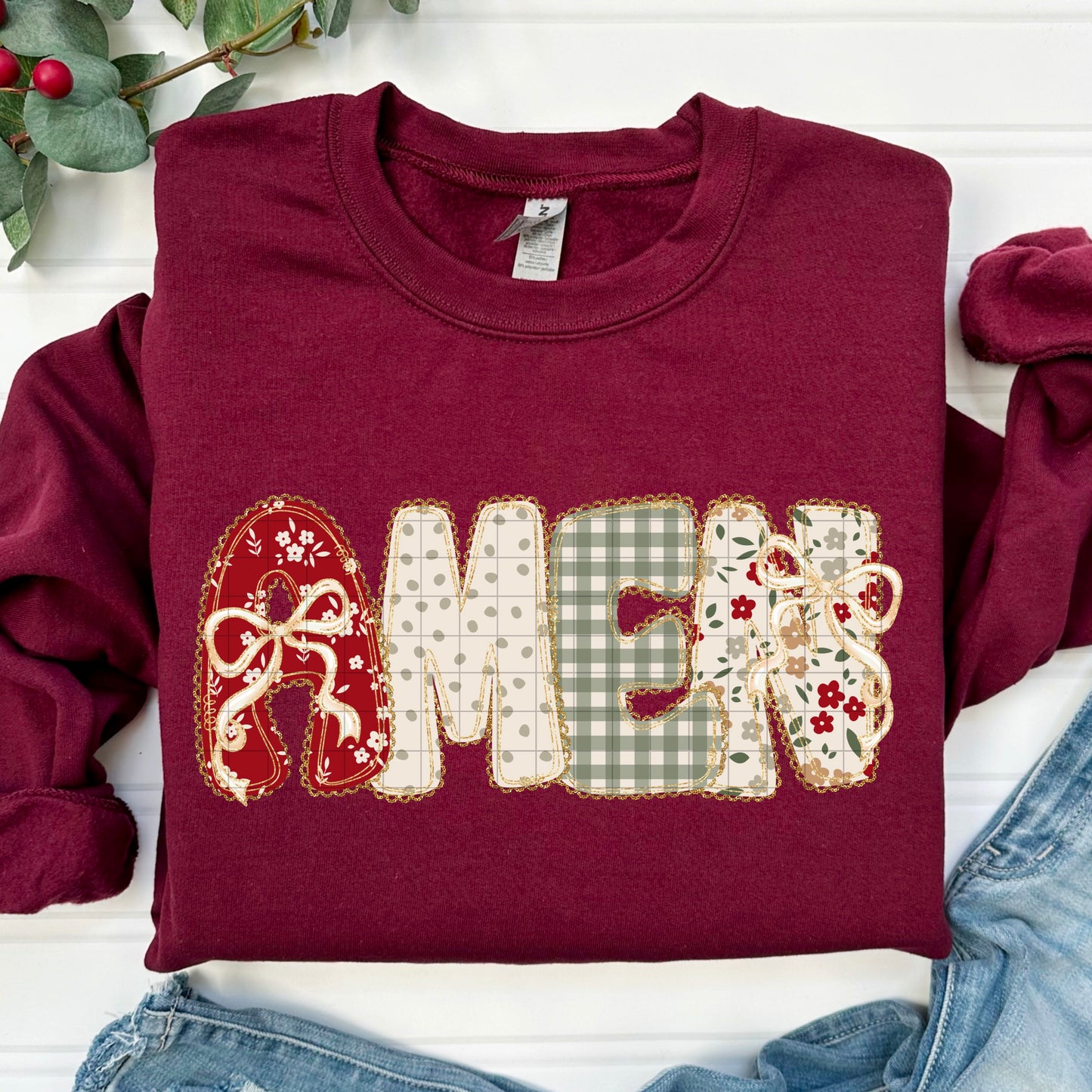 Amen Floral Christmas- DTF Transfer