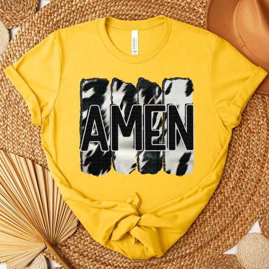 Amen cowhide white/black-DTF Transfer