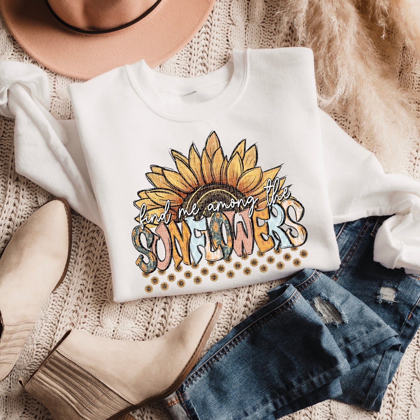 Find me among the sunflowers- DTF Transfer