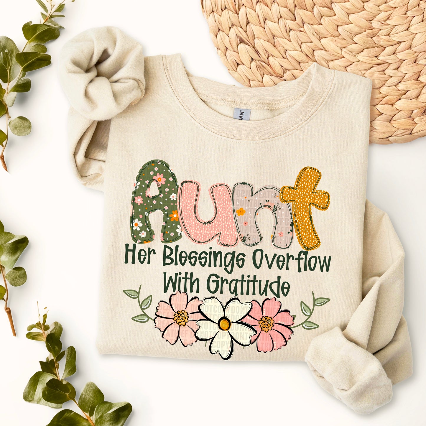 Her blessings overflow with gratitude- DTF Transfer