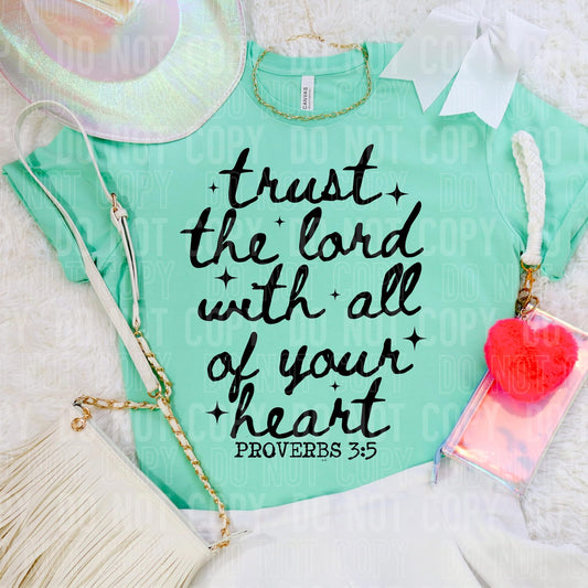 trust the Lord with all of your heart Proverbs 3:5- DTF Transfer