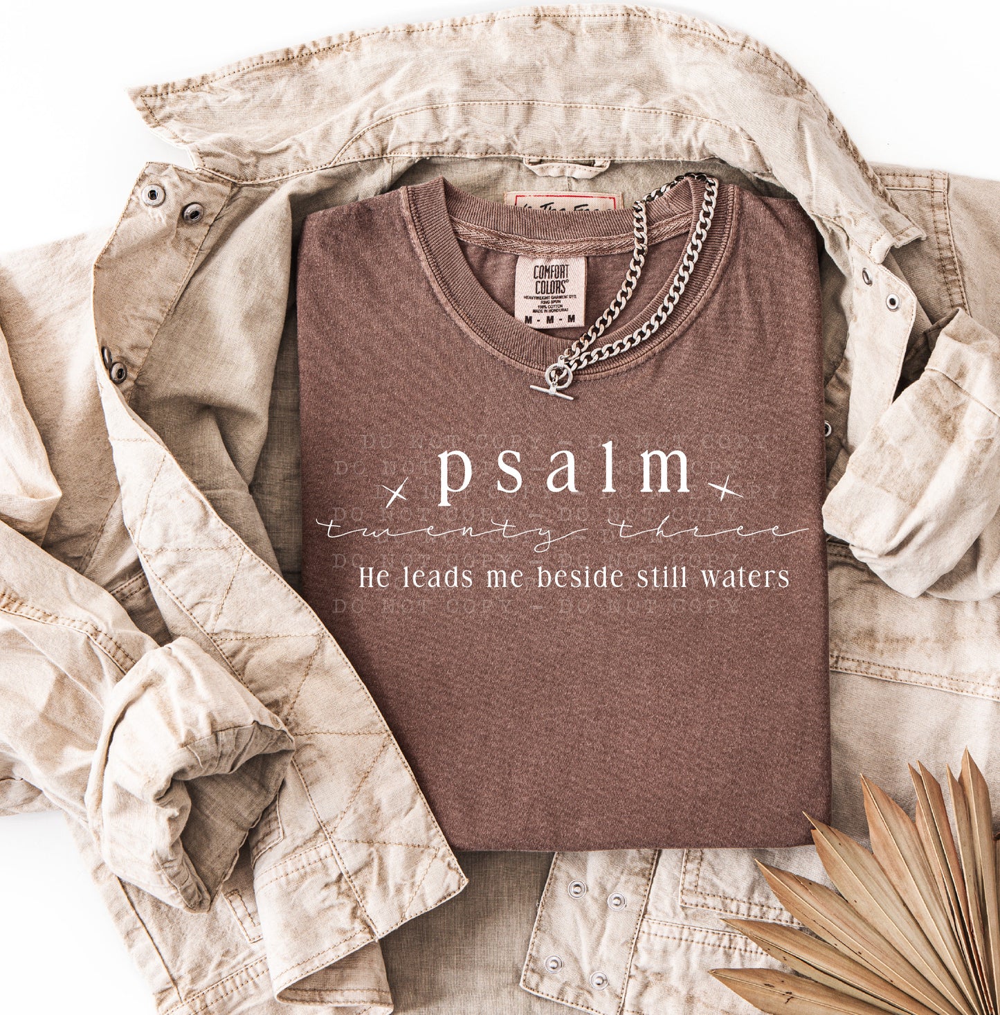 psalm twenty three He leads me beside still waters-screenprint transfer