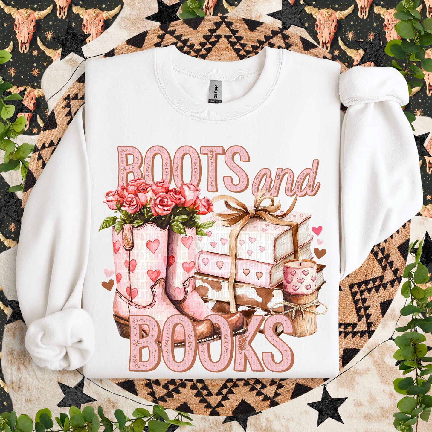 Boots and Books- DTF Transfer