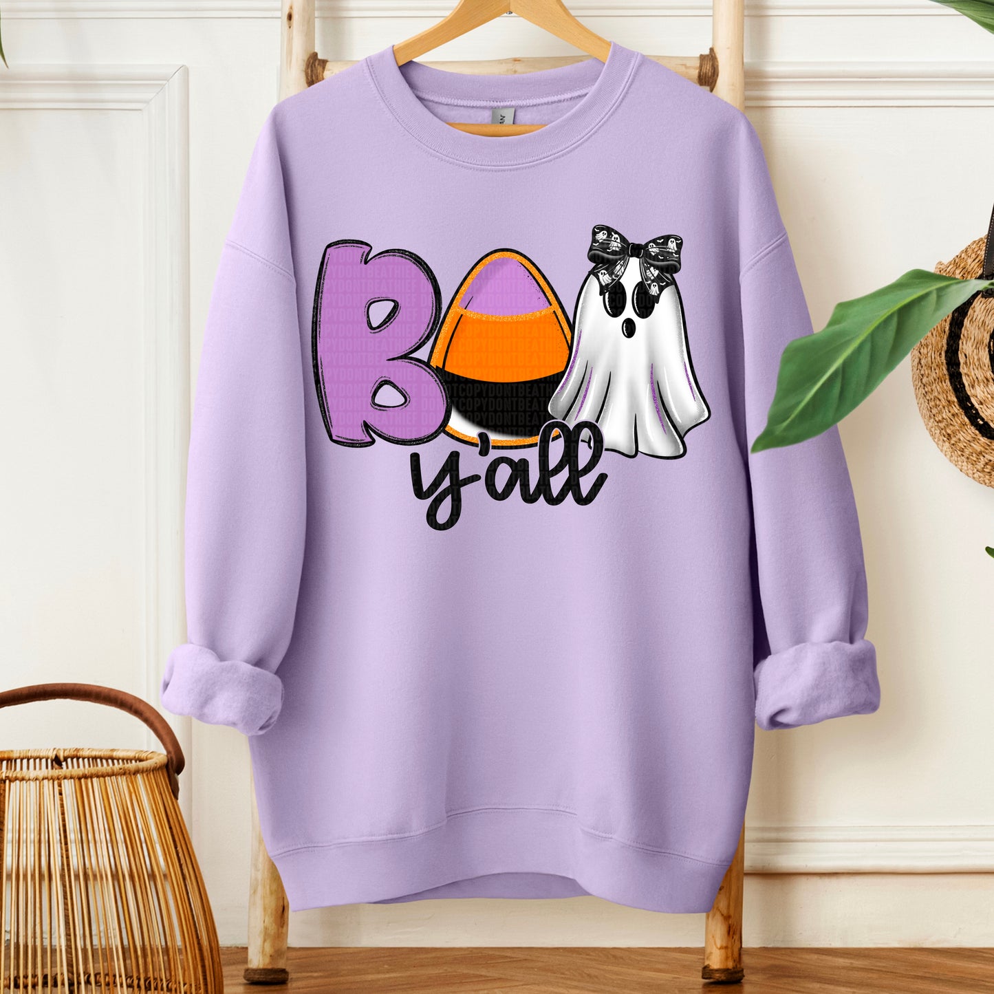 Boo Y'all-Candy corn ghost-DTF Transfer