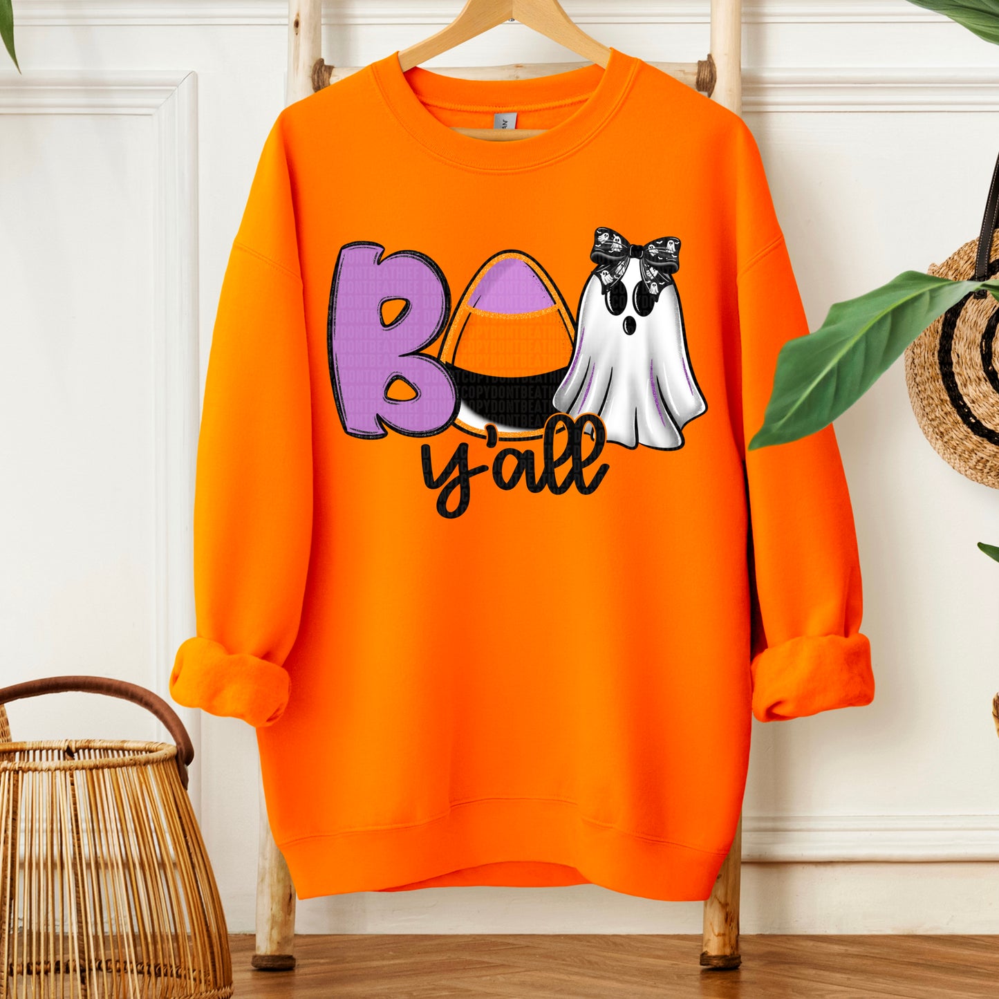 Boo Y'all-Candy corn ghost-DTF Transfer