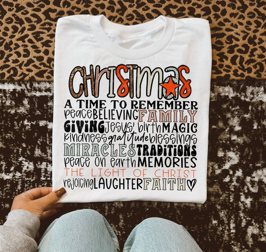 Christmas a time to remember peace believing family...- DTF Transfer