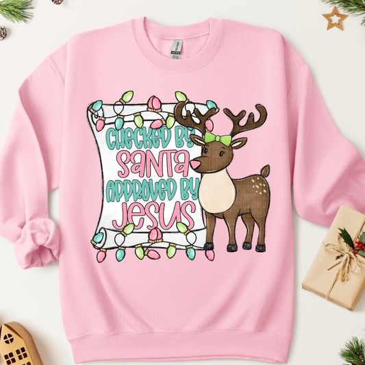 Checked by Santa approved by Jesus- DTF Transfer