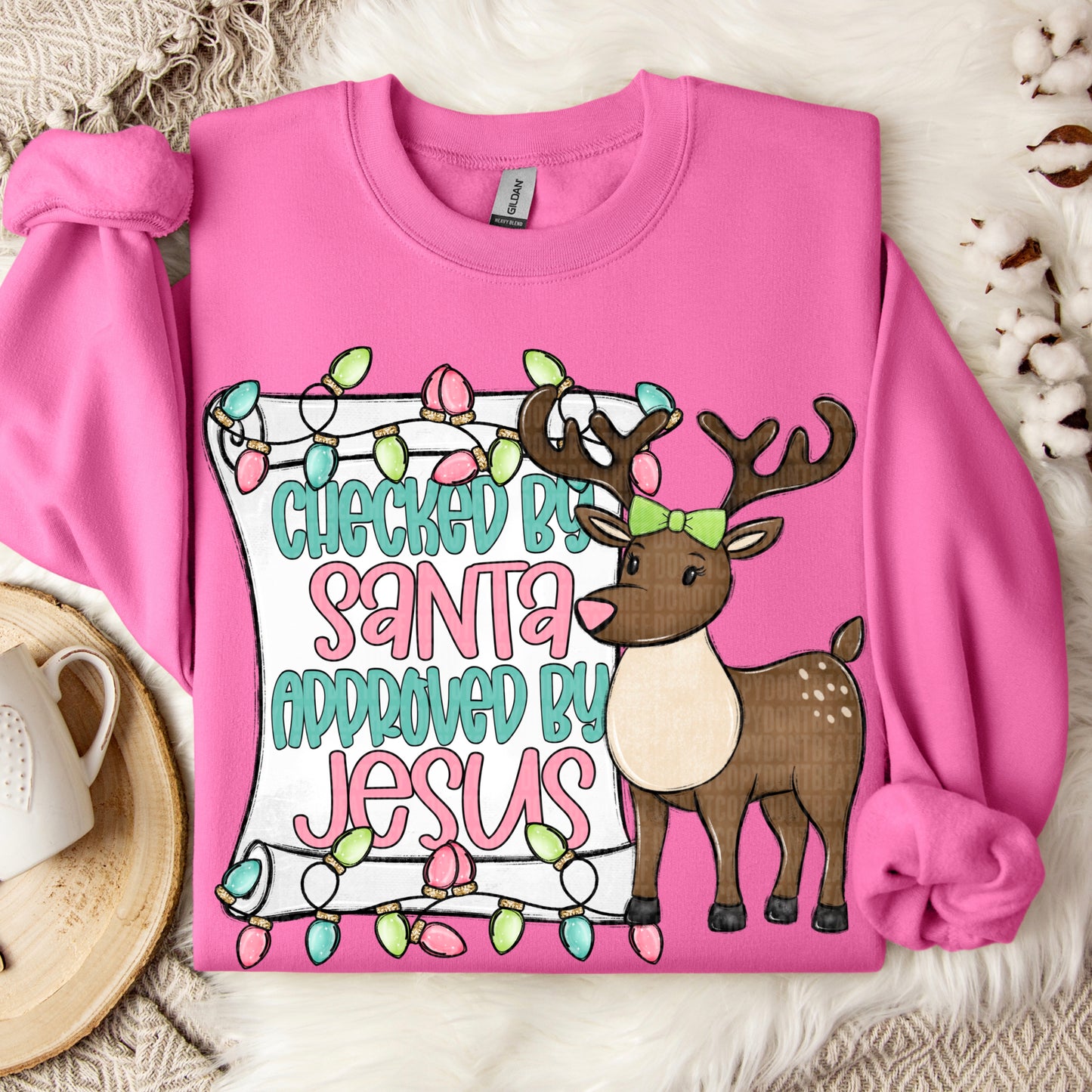 Checked by Santa approved by Jesus- DTF Transfer