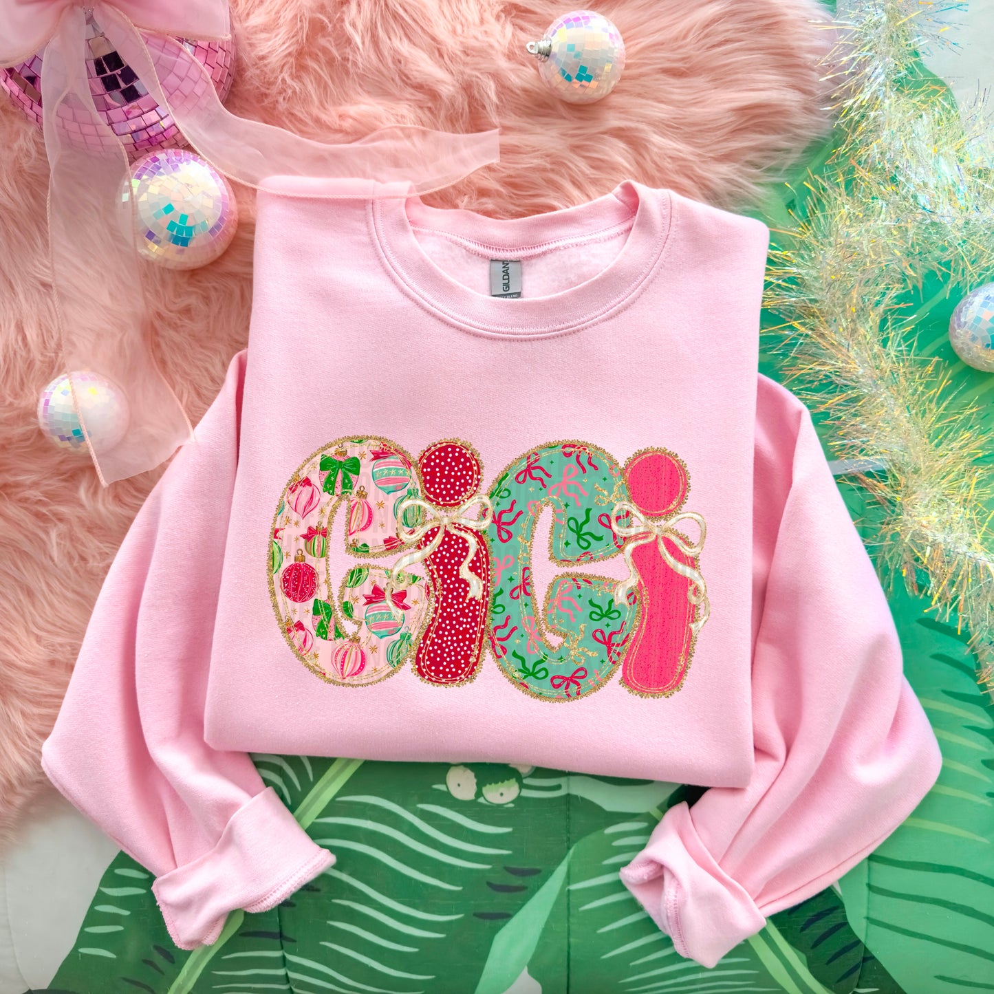 Christmas Bow Lace- DTF Transfer