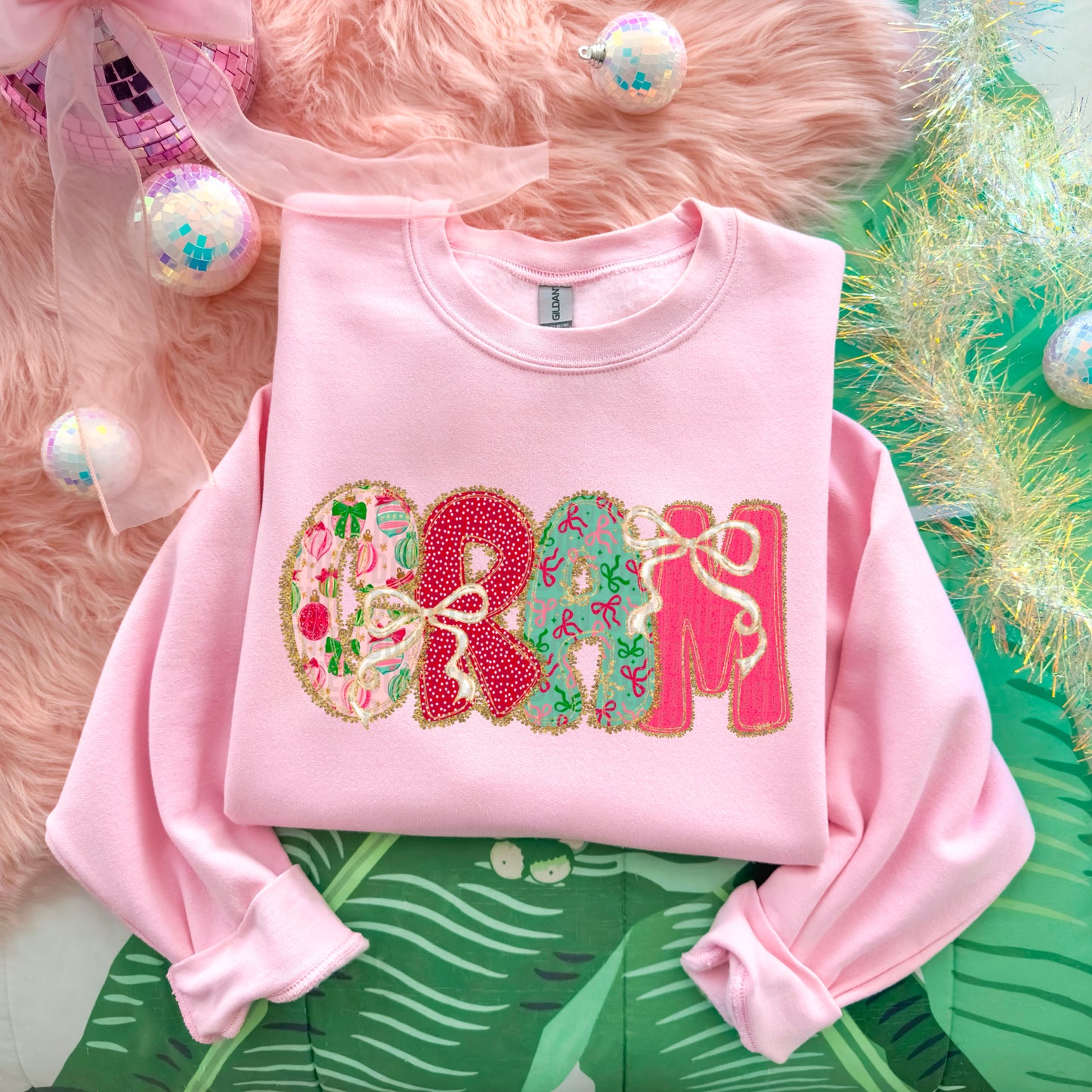 Christmas Bow Lace- DTF Transfer