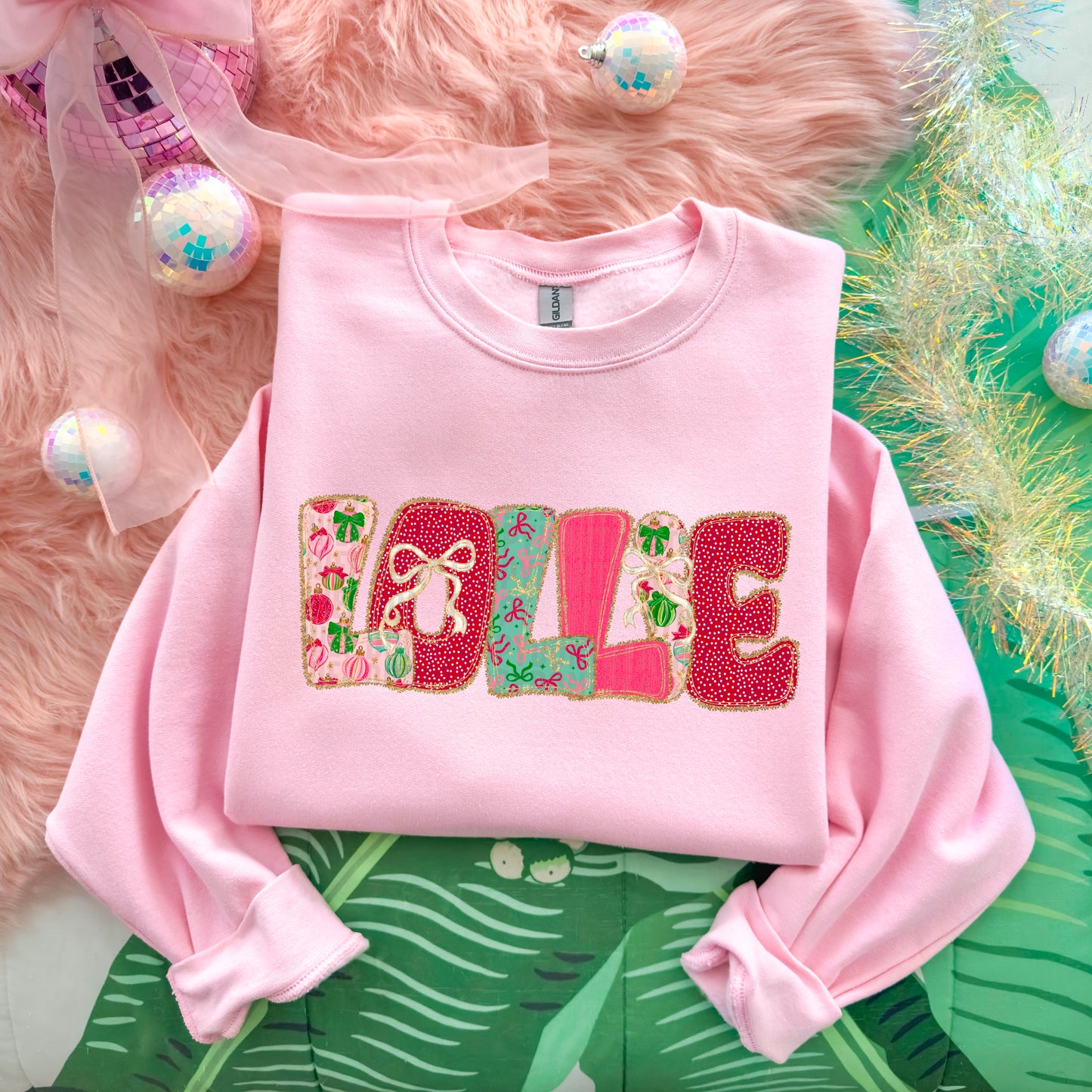 Christmas Bow Lace- DTF Transfer