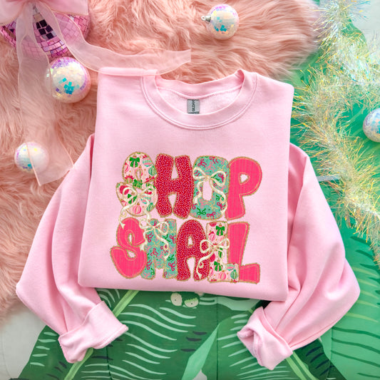 Shop Small Christmas Bow Lace- DTF Transfer