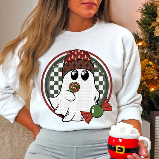 Christmas Ghost Checkered-DTF Transfer