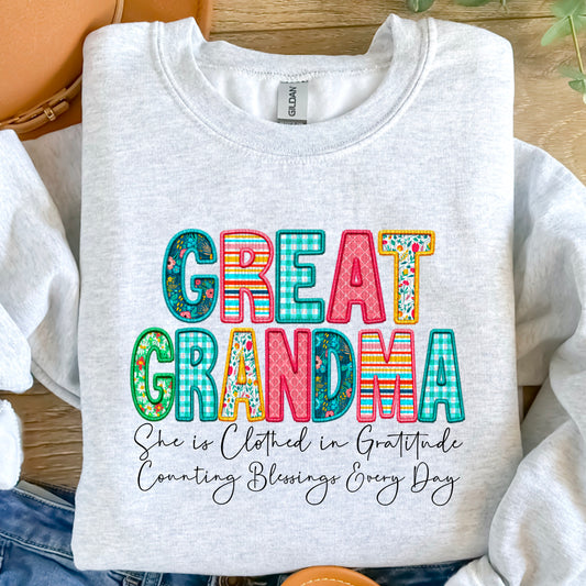 Clothed in Gratitude-Great Grandma-Completed