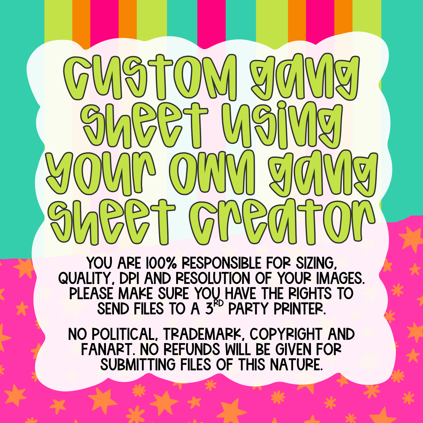 CUSTOM GANG SHEET DTF Transfer-USING YOUR OWN CREATOR