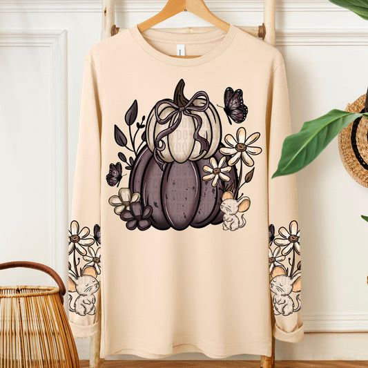Cottage Core Pumpkins Mouse- DTF Transfer