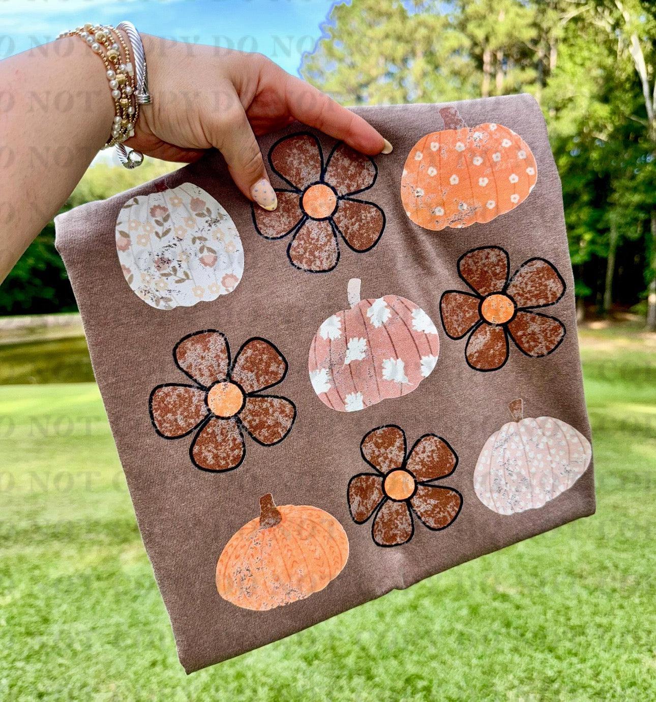 Pumpkins Flower Collage-  DTF Transfer