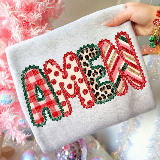 Faux Applique Amen - DTF Transfer