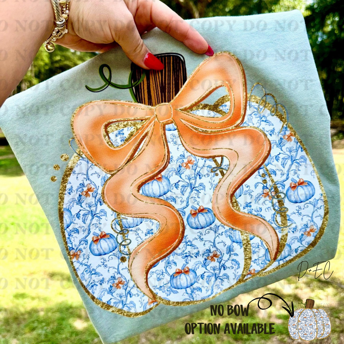 Pumpkin Blue Vines- DTF Transfer