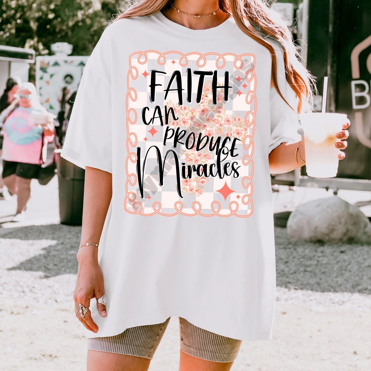 Faith Can Product Miracles White Checkers RC - DTF Transfer